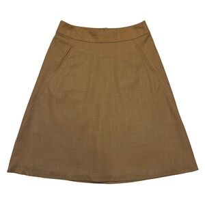 Banana Republic Camel Tan Wool A-Line Classic Old Money Academia Skirt Size 4